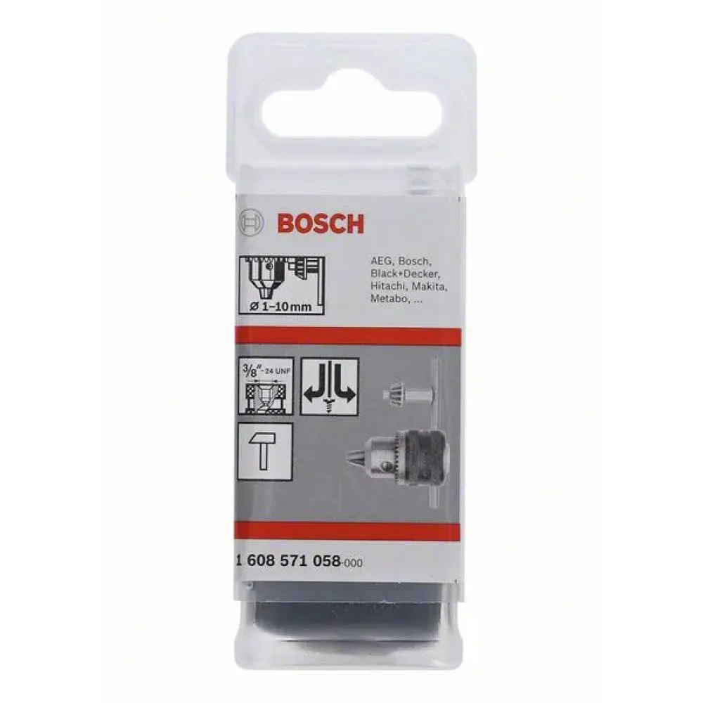 Bosch Keyless Chuck кулачковый патрон до 10 мм, 3/8 дюйма - 24 с П/Л вращением, 1608571058