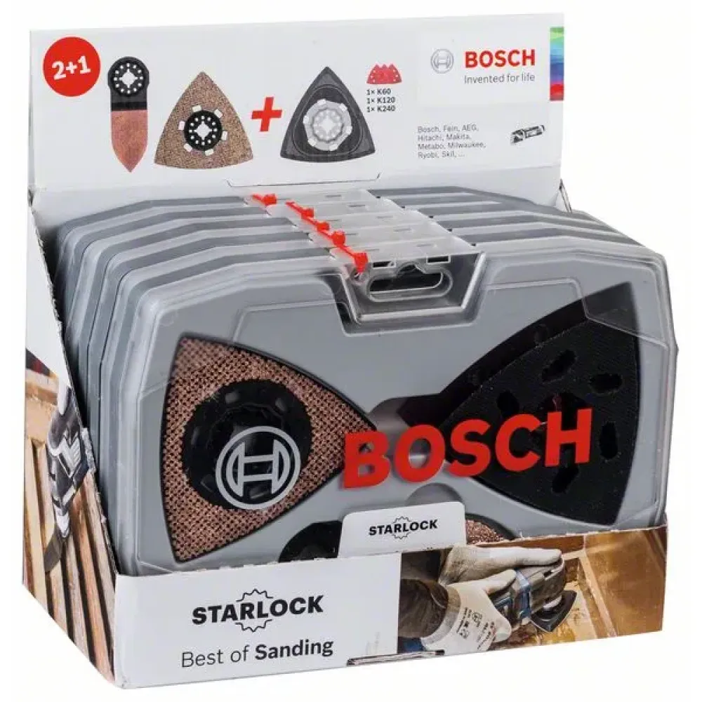 Bosch Starlock Best of Sanding набор насадок для шлифования 6 предметов, 2+1 коробка (3 упаковки), 2608664133_3