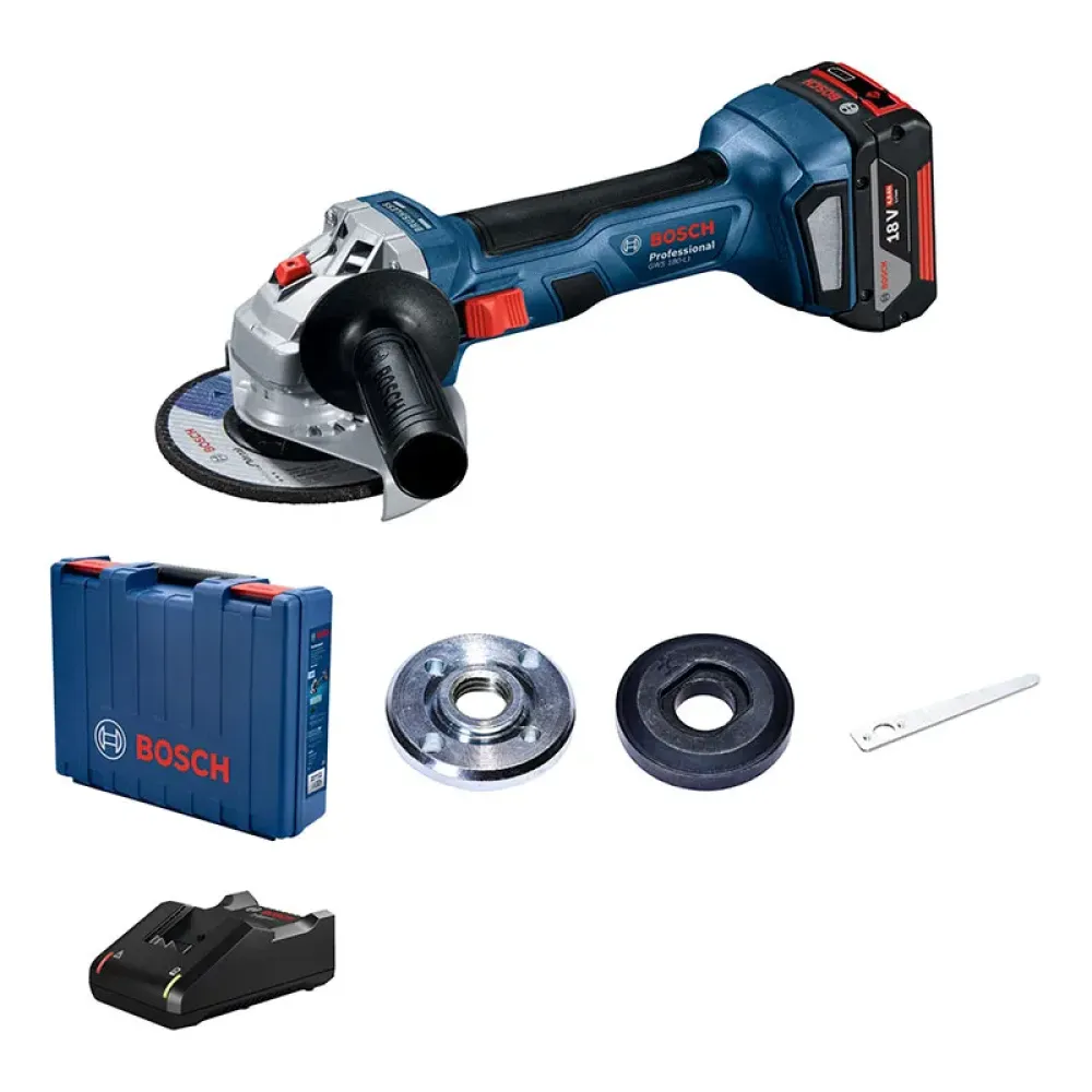 Bosch GWS 180-LI Professional аккумуляторная шлифмашина угловая (1 x 4 Ач, ЗУ), 06019H90R1