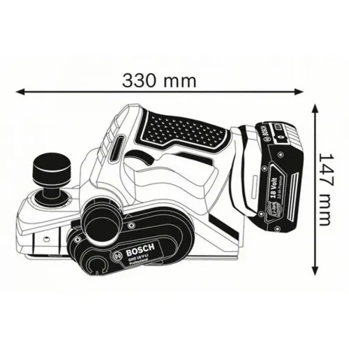 Bosch GHO 18 V-LI Professional Solo аккумуляторный рубанок (без АКБ и ЗУ), 06015A0300