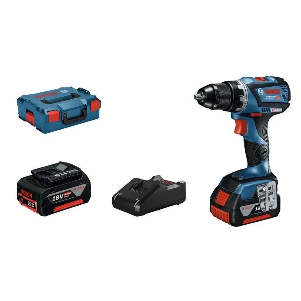Bosch GSR 18V-60 C Professional аккумуляторный шуруповерт (2 x 5 Ач, ЗУ) с кейсом, 06019G110D