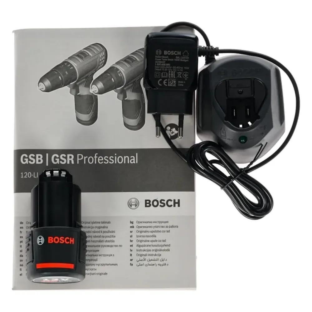 Аккумуляторный набор Bosch Professional: шуруповерт GSB 120-LI с пылесосом GAS 12V (2 x 2 Ач, ЗУ), 0615990M45