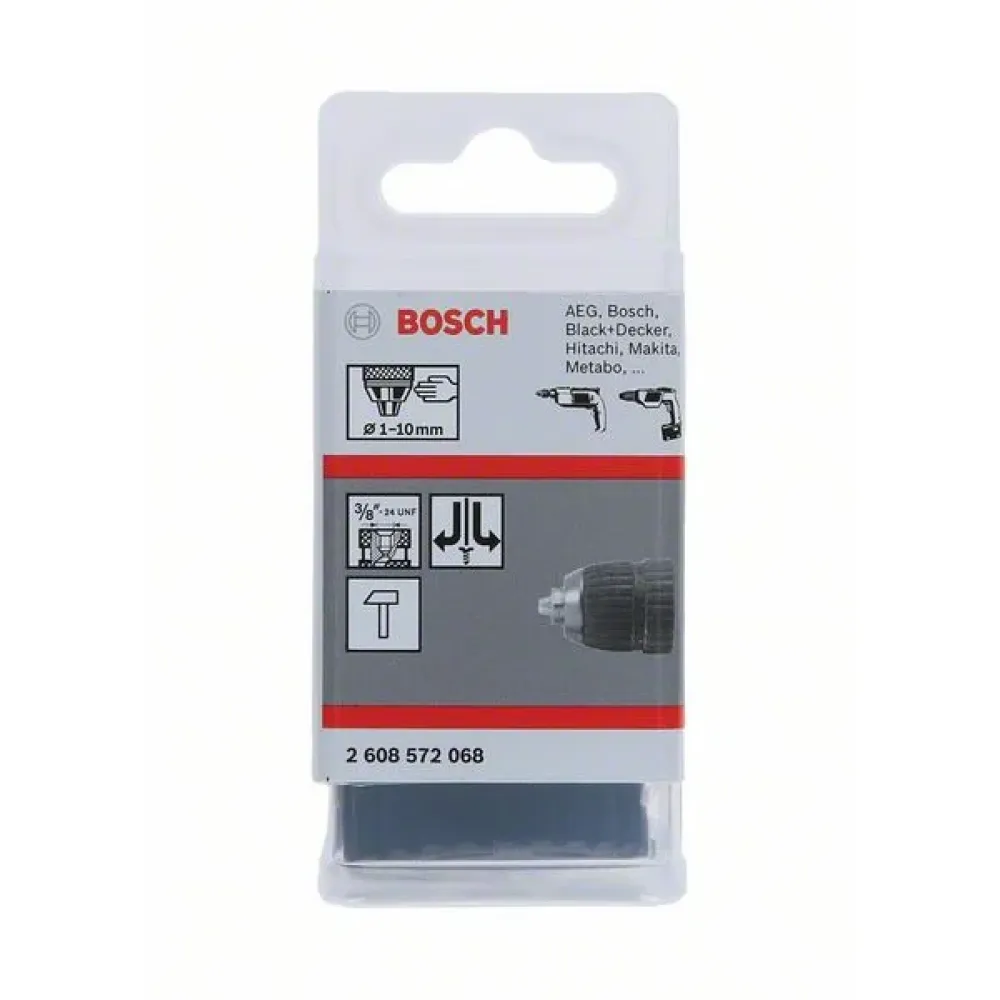 Bosch Keyless Chuck быстрозажимный сверлильный патрон 1.0-10 мм, 3/8 дюйма - 24 с П/Л вращением, 2608572068