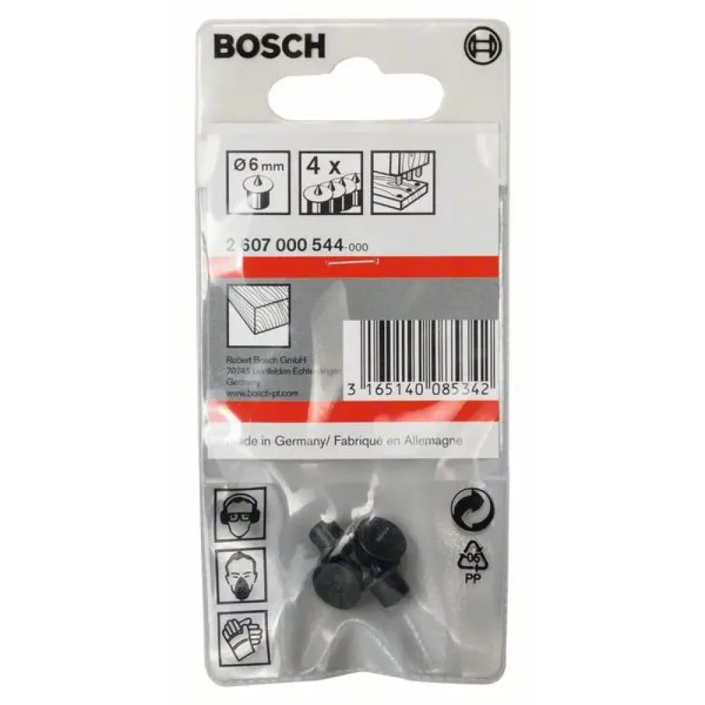 Bosch набор дюбельных вставок 6 мм (4 предмета), 2607000544