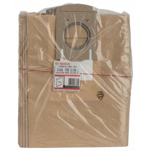 Bosch бумажный пылесборный мешок для GAS 12-30 F, PAS 11-25 и 11-25 F, 5 шт., 2605411061