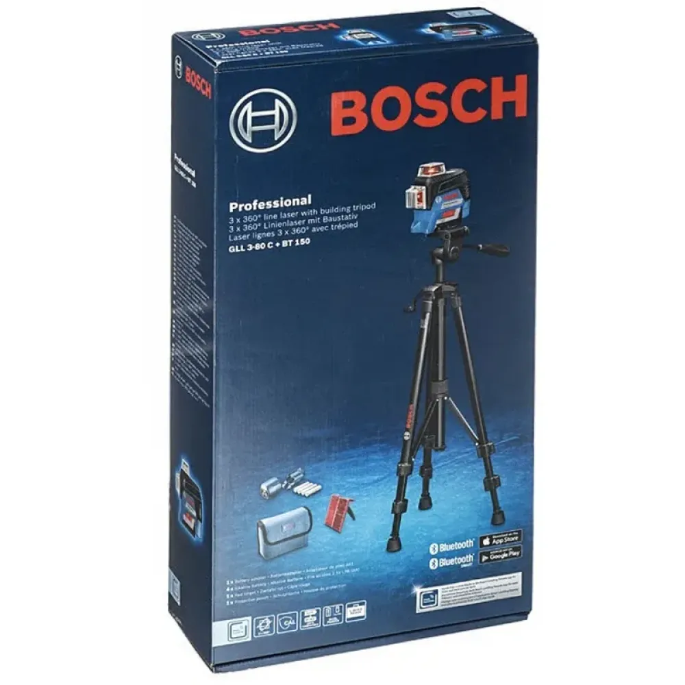 Bosch GLL 3-80 C Professional лазерный нивелир со штативом BT 150, 0601063R01
