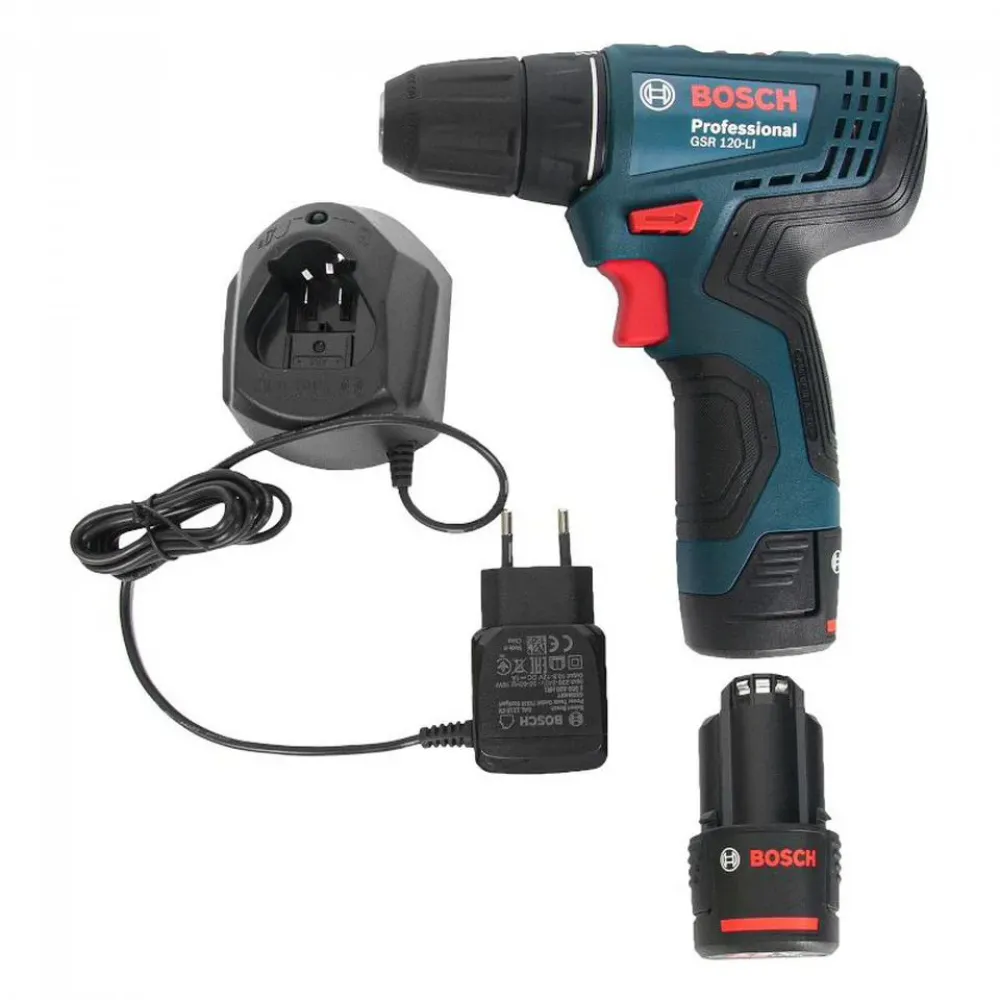 Bosch GSR 120-LI Professional аккумуляторная дрель-шуруповерт (2 x 2 Ач, ЗУ), 06019G8020