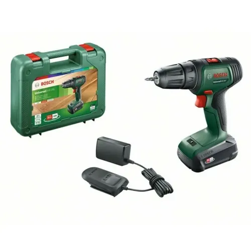 Bosch UniversalDrill 18V аккумуляторная дрель-шуруповерт (1 x 1.5 Ач, ЗУ) с кейсом, 06039D4001